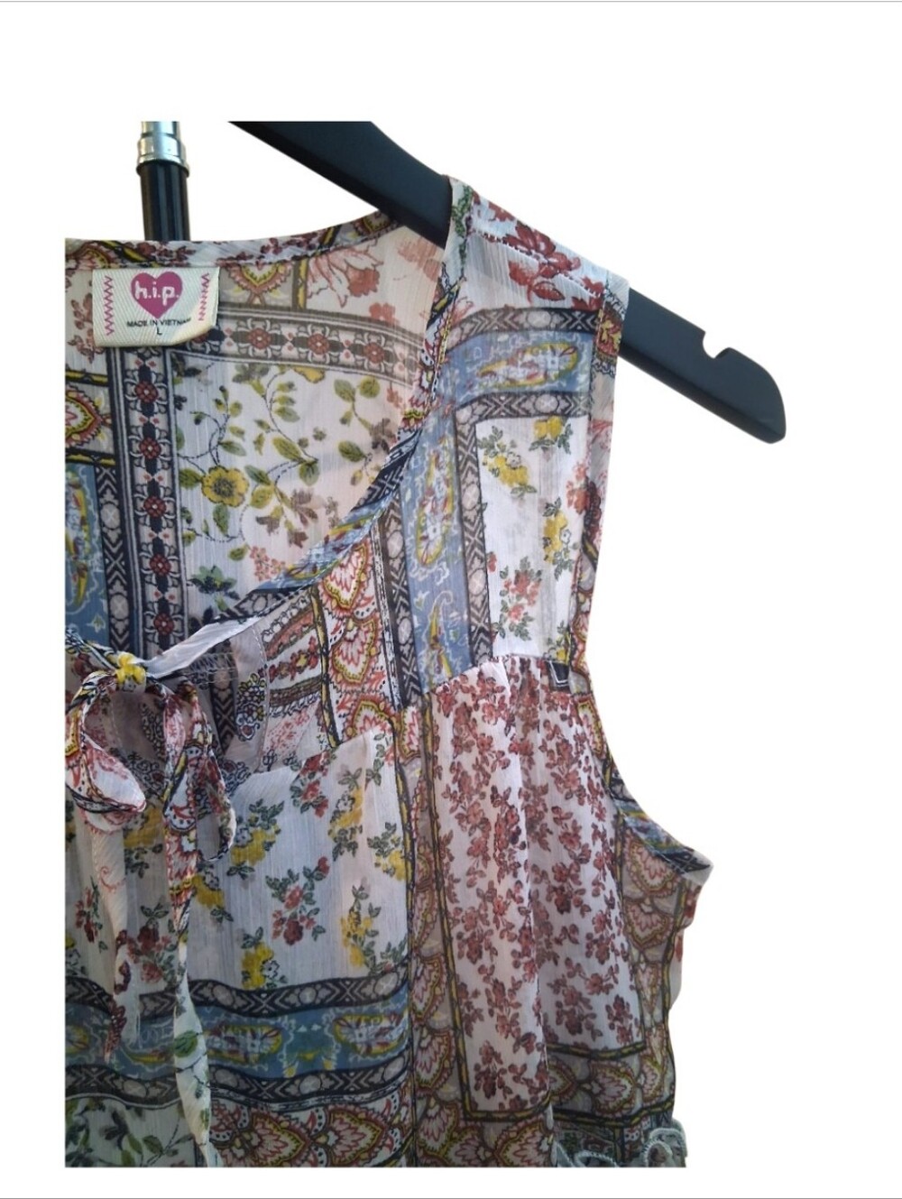 H.I.P Boho Festival Sleeveless Blouse Womens Size Large - Picture 2 of 5
